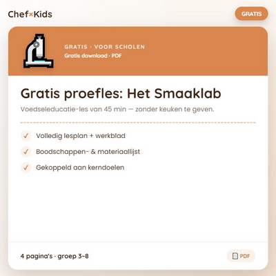 Gratis proefles scholen: Het Smaaklab