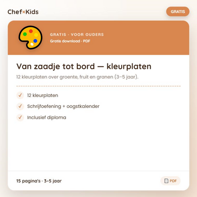 Van zaadje tot bord — kleurplaten